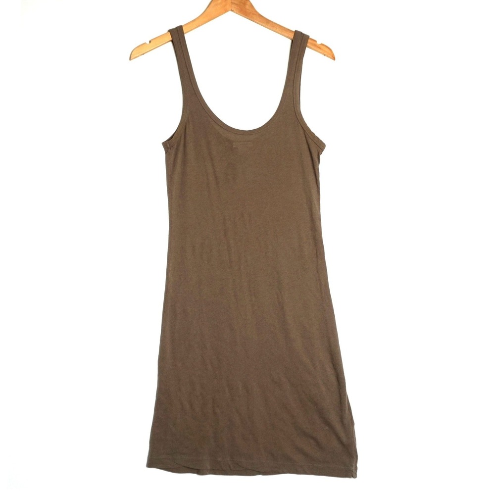 James Perse Standard Tank Dress Brown Sleeveless Scoop Neck 1 S